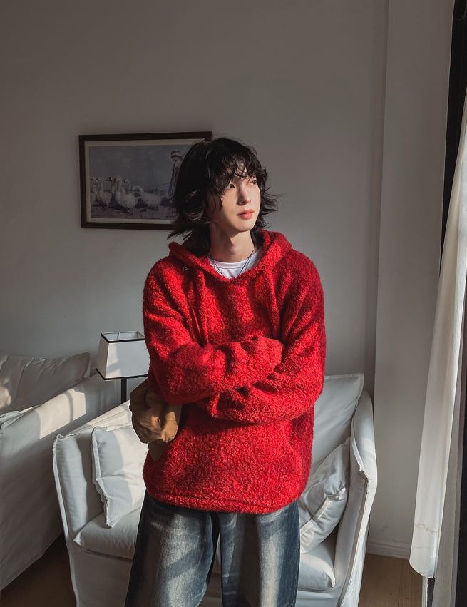 Raise Boucle Knit Hood