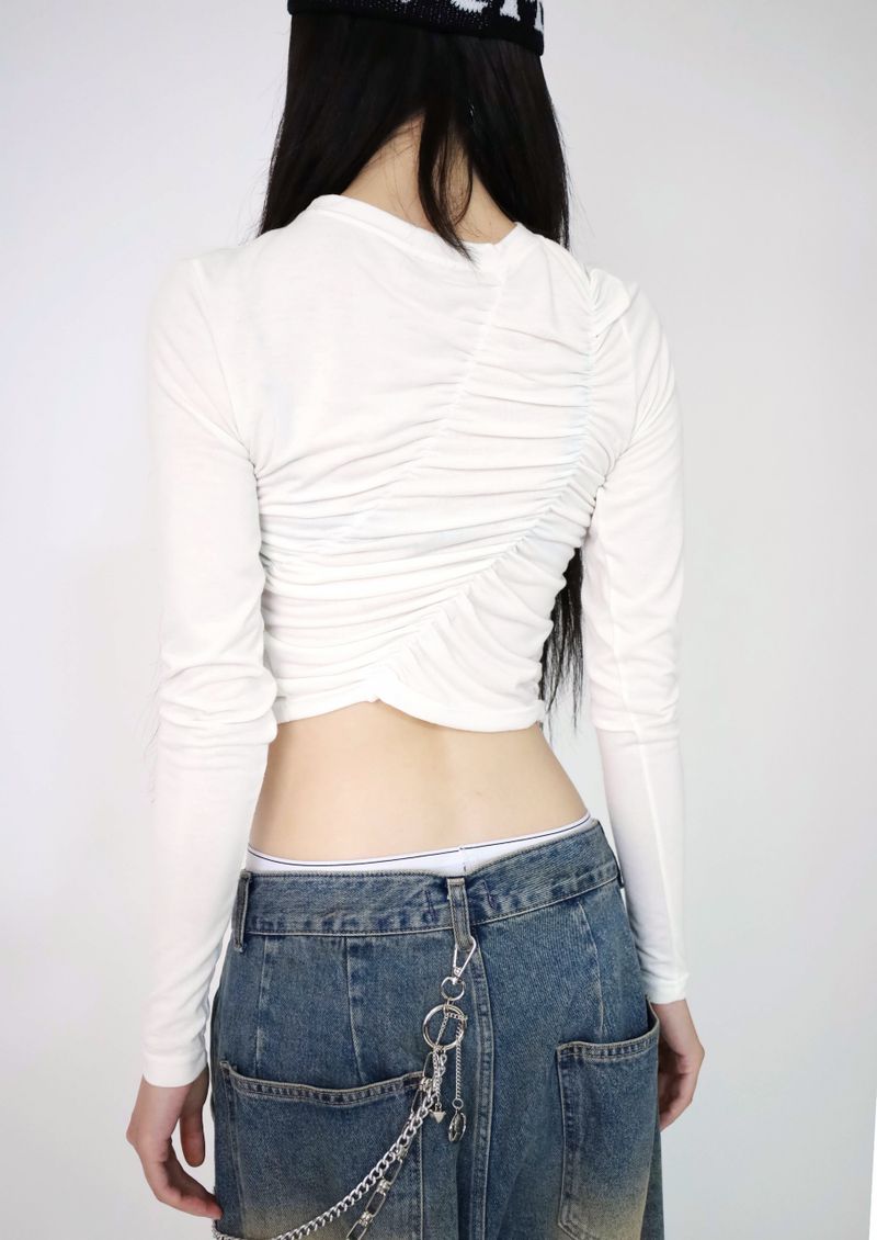 Shirred Asymmetrical T-Shirt