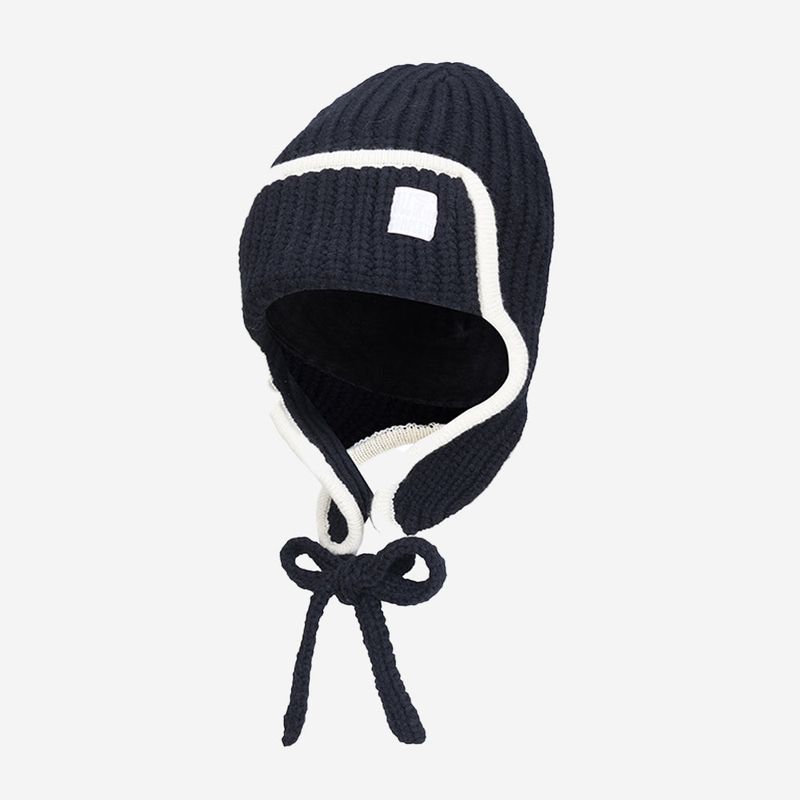 Edge Ear Flap Beanie (Black)