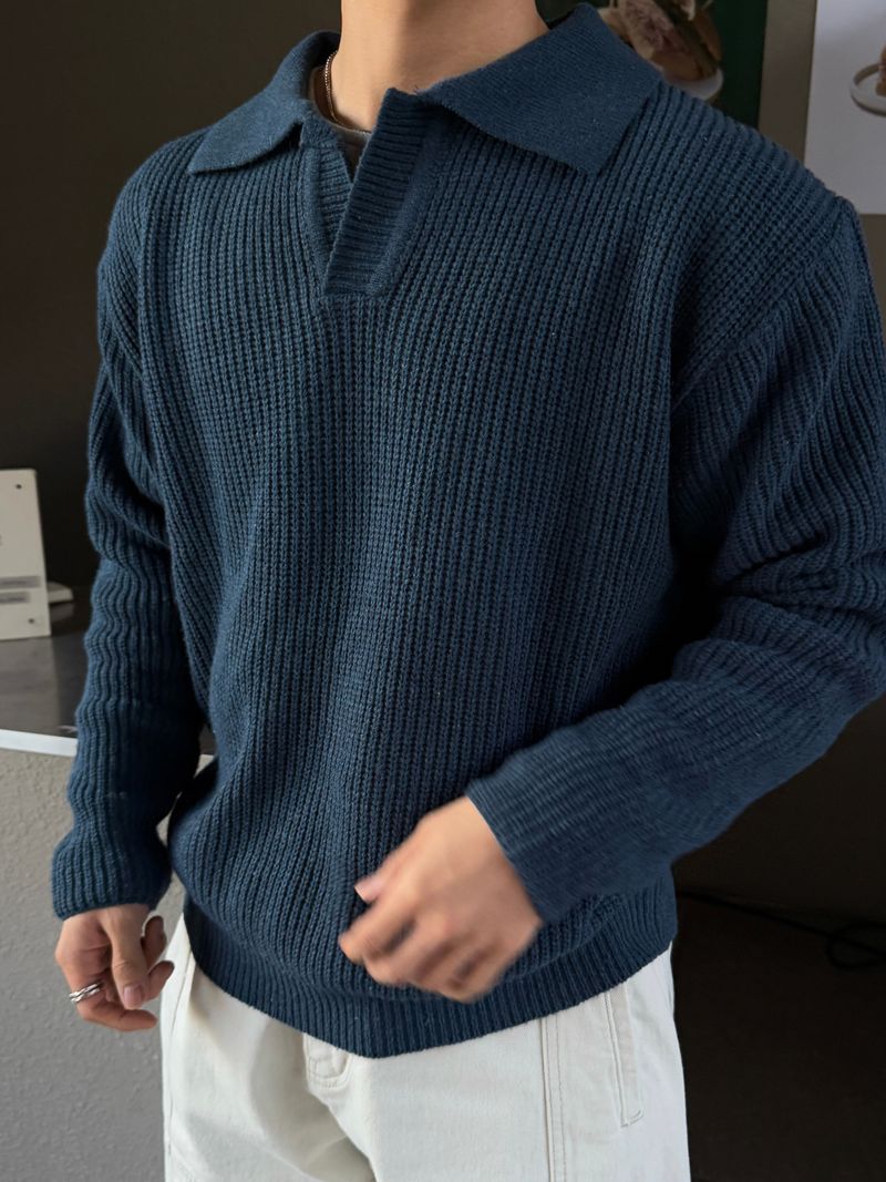Open collar hachi knit