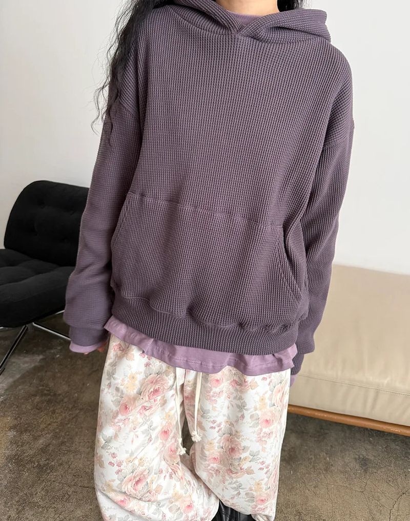 waffle crop hoodie