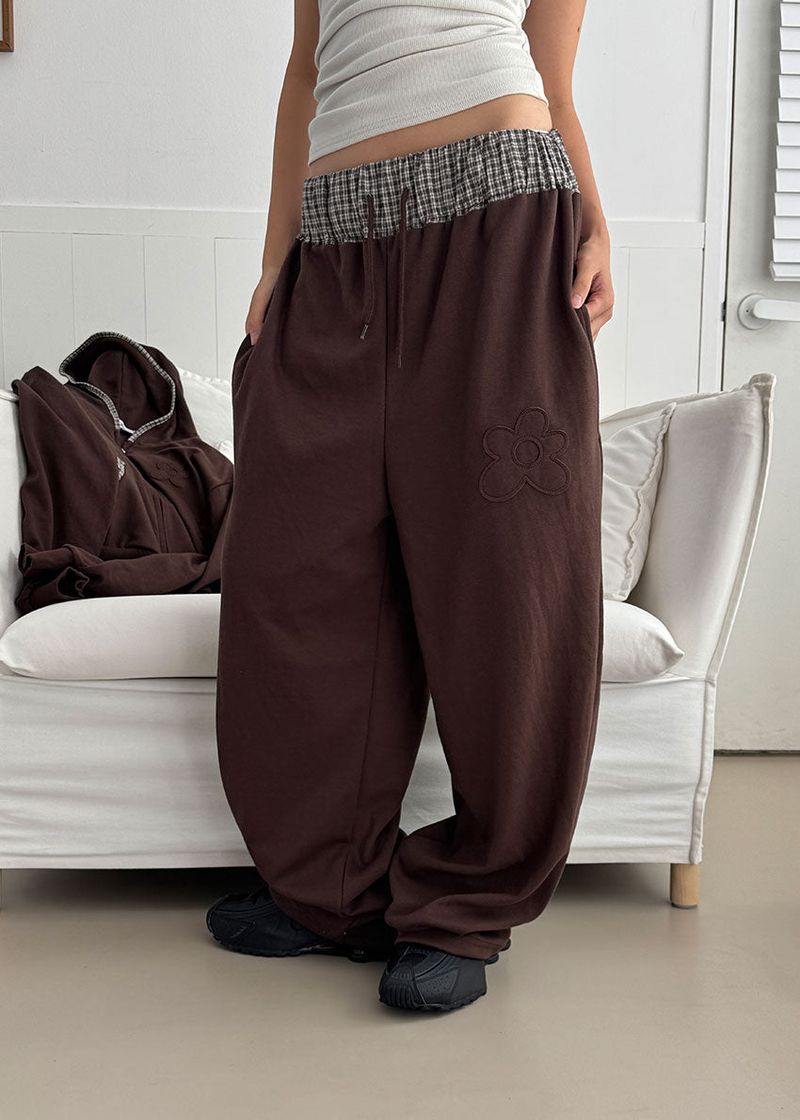 FLOWER CHECK BANDING PANTS