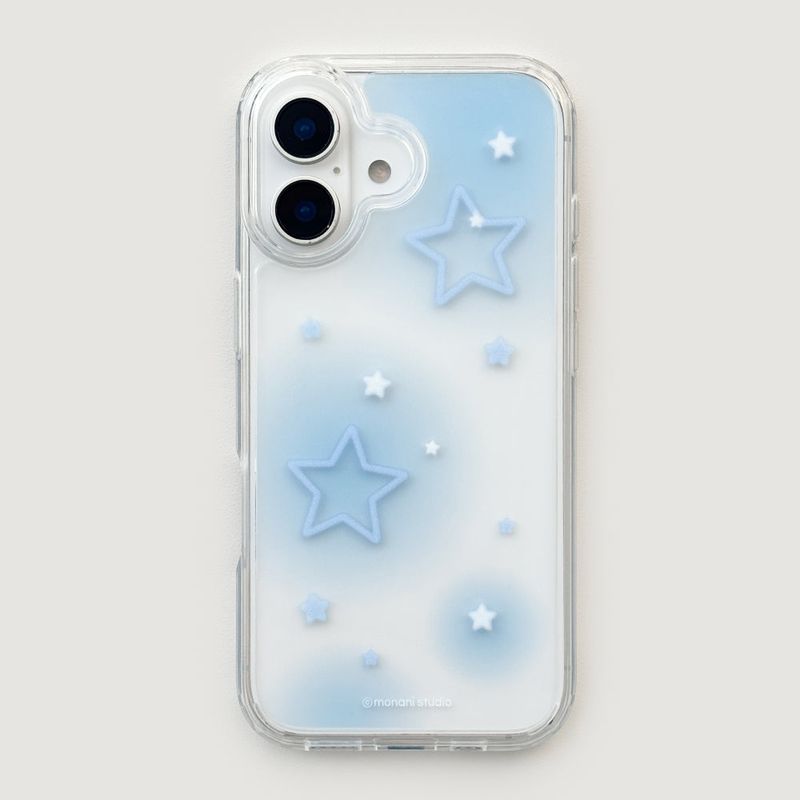 [Gel-hard] Starry night Phone case (Blue) (only case)