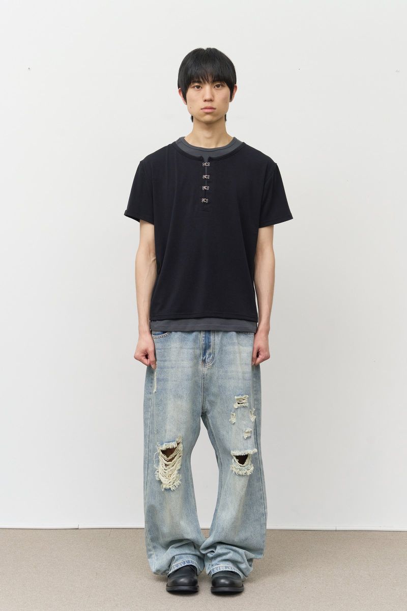 Kenz Buckle Layered Top