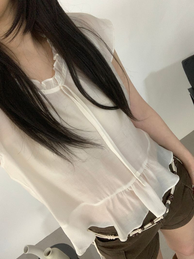 Becca Frill Short Sleeve Blouse