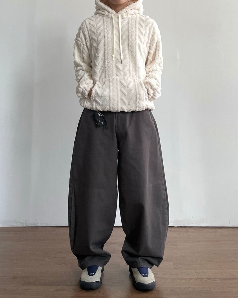 Cable Fleece Hoodie