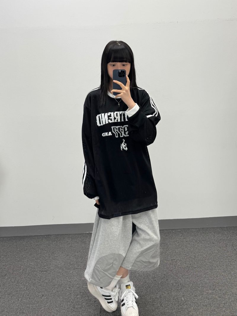 mesh track long sleeve