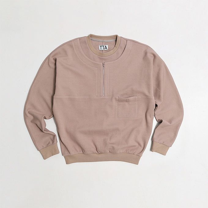 towtow.archive（トゥトゥ アーカイブ）の「HALF ZIP LAYERD SWEATSHIRTS-BRONZE（Tops）」