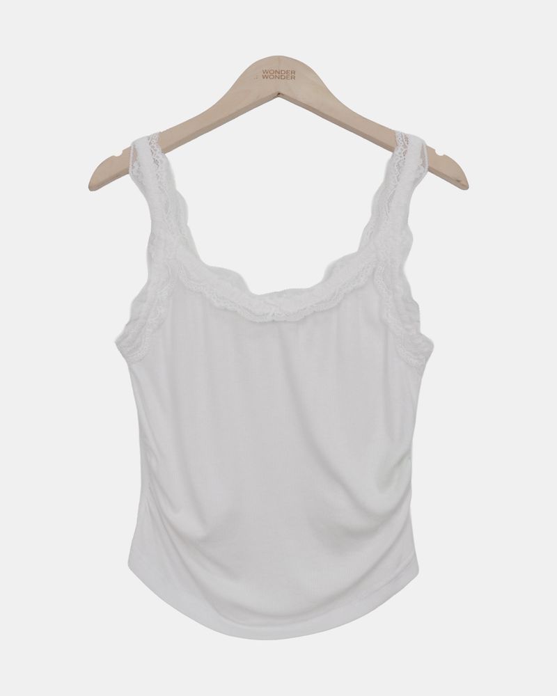 Raykin Shirred Lace Sleeveless Top
