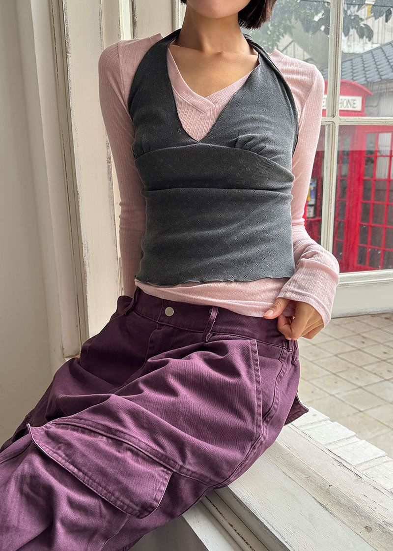 PIG HALTER PUNCHING SLEEVELESS