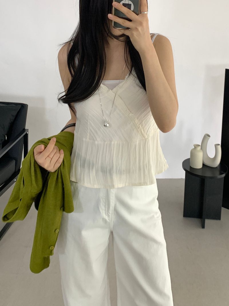 Derin Frill Bustier Sleeveless Blouse
