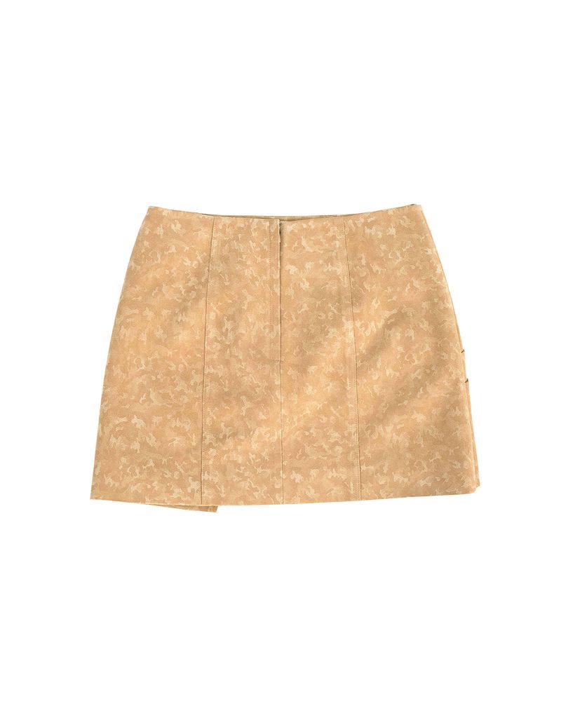 DOZI - Suede Mini Wrap Skirt _ Camel