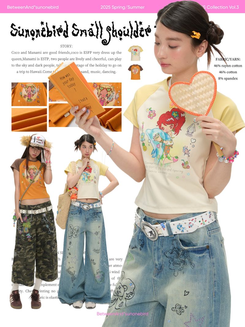 BETWEENAND（ビトゥウィーンアンド）の「BETWEENAND x sunonebird ラグランスリーブツートーンTシャツ（トップス）」