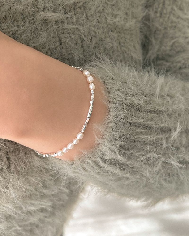 Sparkle pearl bracelet (silver)