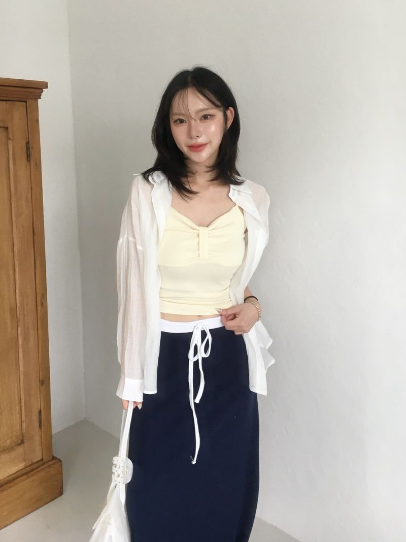 Salt line waist maxi skirt (4c)
