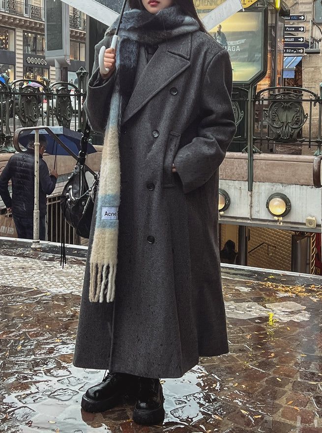 Moi Side Pocket Double Long Coat