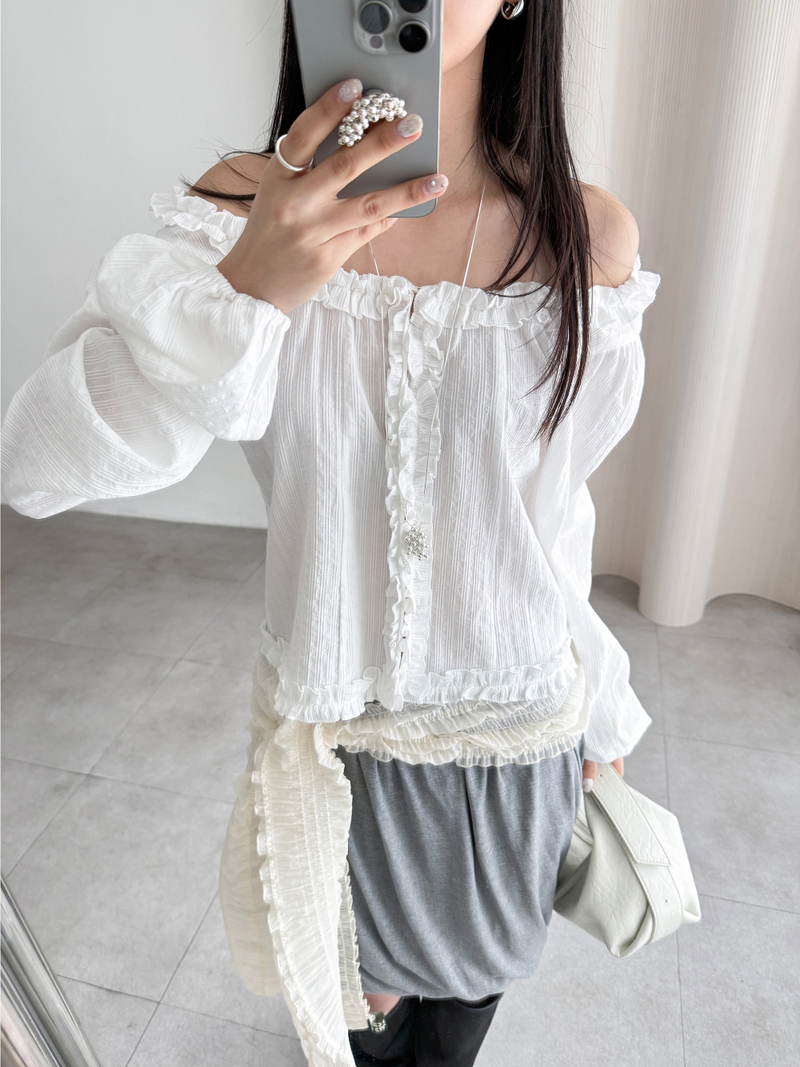 crinkled veil scarf (2color)