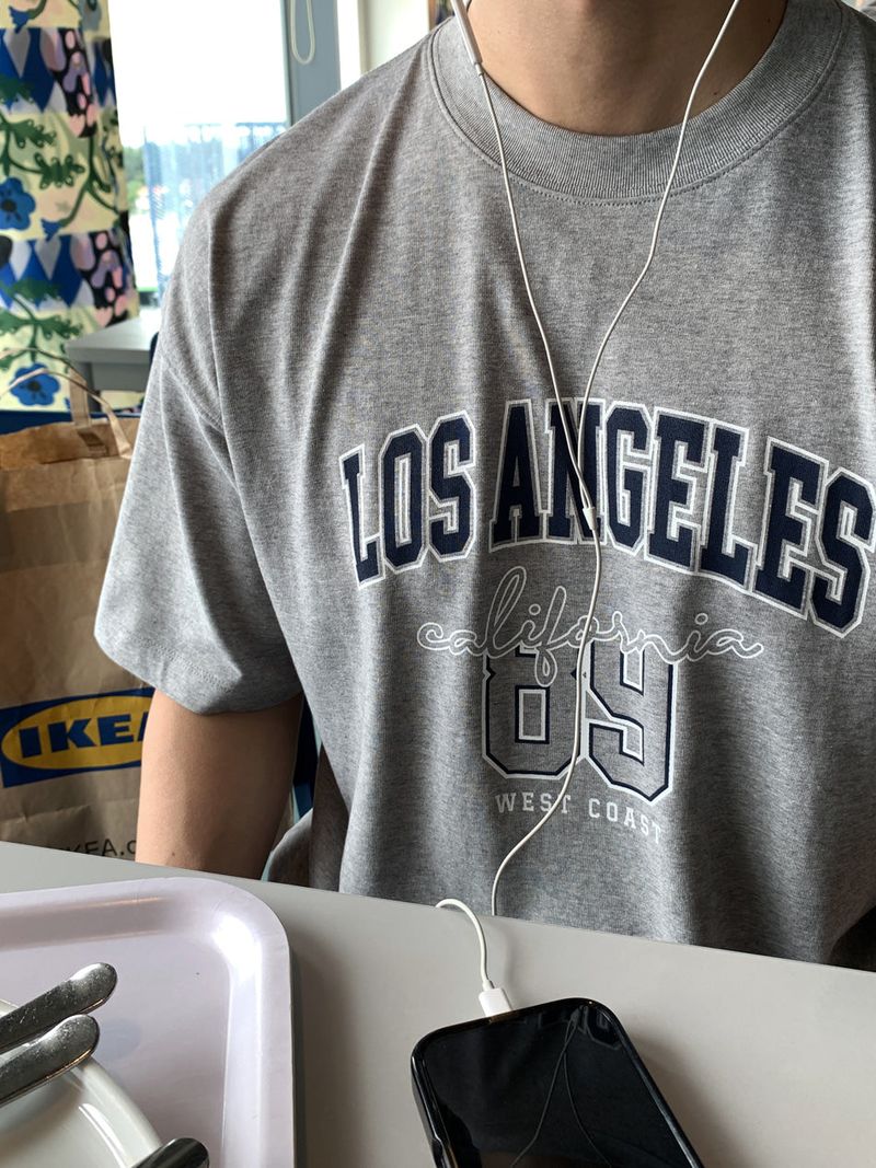 Look Lafer Quick Dry LA Graphic Lettering Oversized Short Sleeve T-Shirt