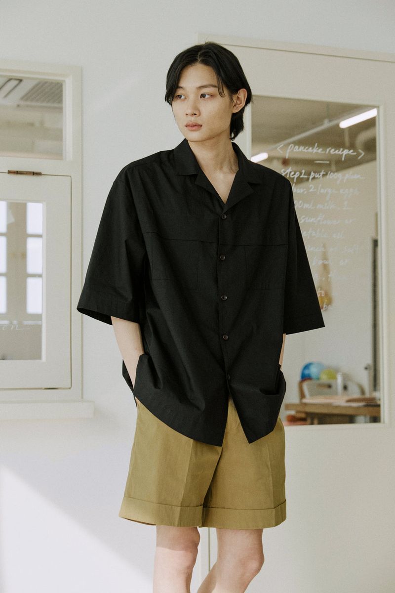 unisex folding shirts black