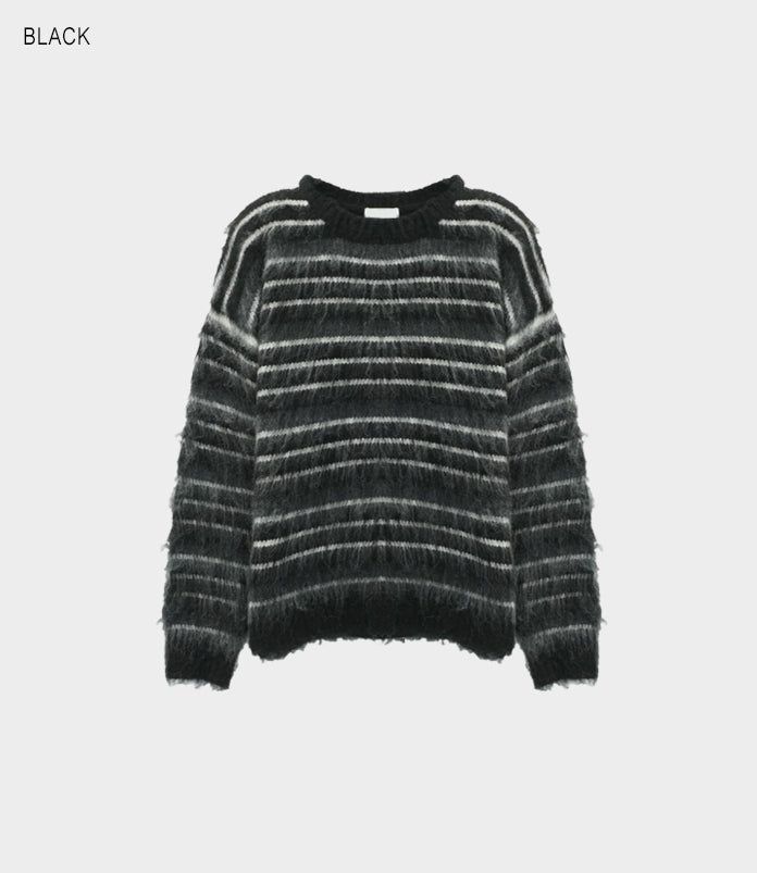 Mohair stripe heavy knit