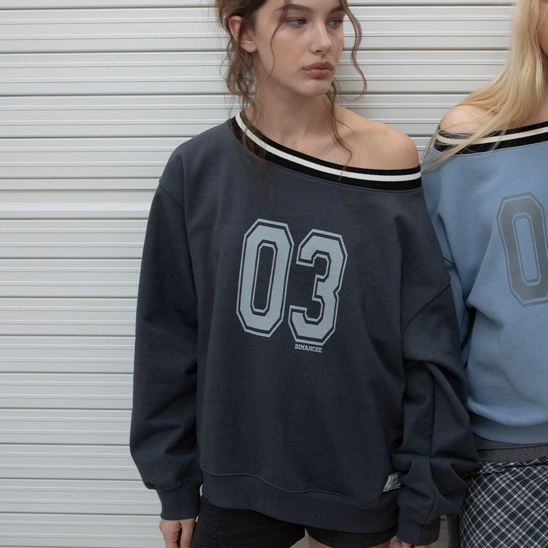DIMANCHE（ディマンシュ）の「SPORTY OVERSIZE SWEATSHIRT (GREY)（Tops）」