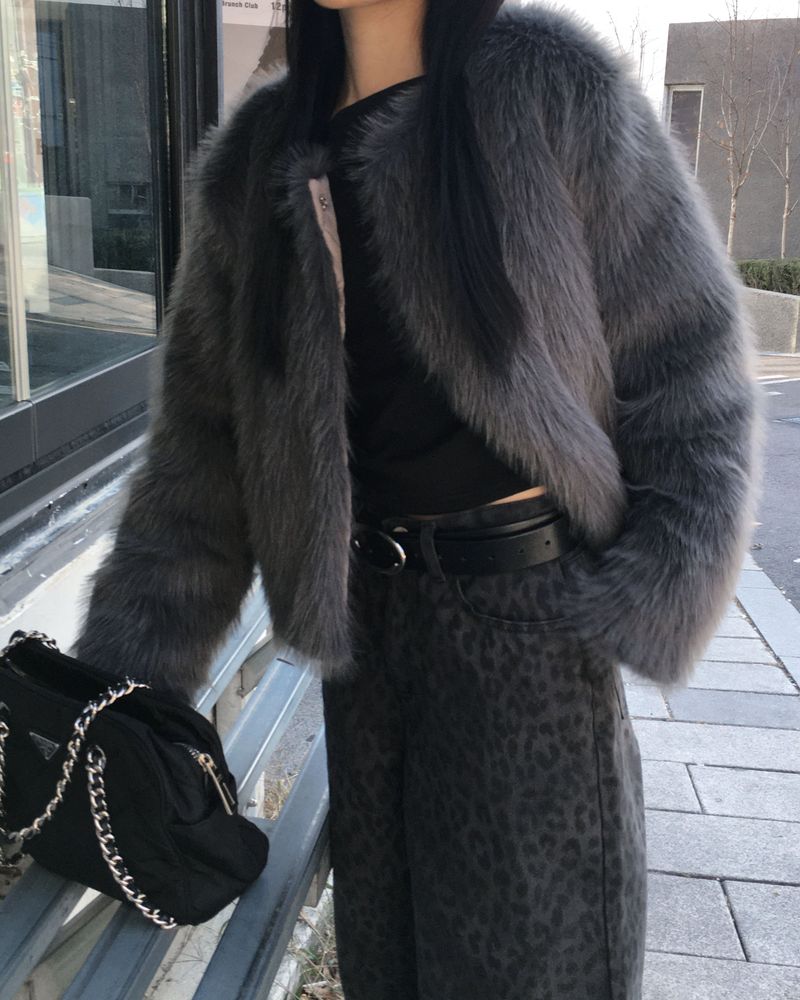 Dark fur jacket