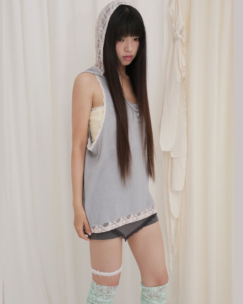 APRON MICRO PANTS / GREY