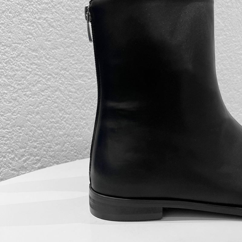Leather stiletto ankle boots (Black)