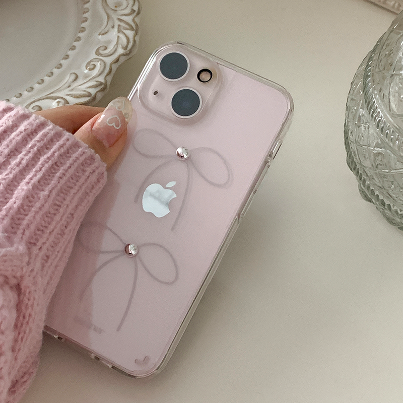 [handmade] silver ribbon jelly hard case