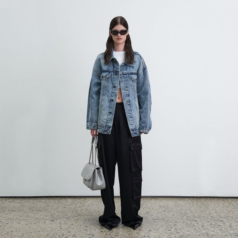 STITCH CHAIN BAG_GREY