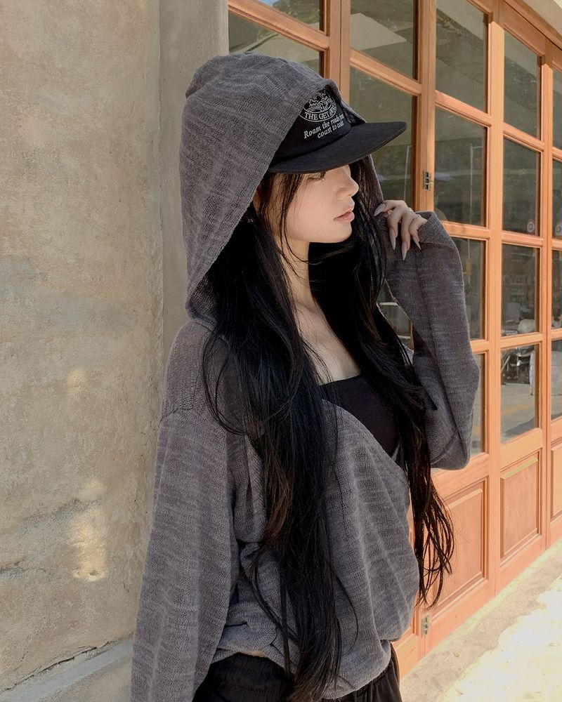 Beron sheer hooded knit