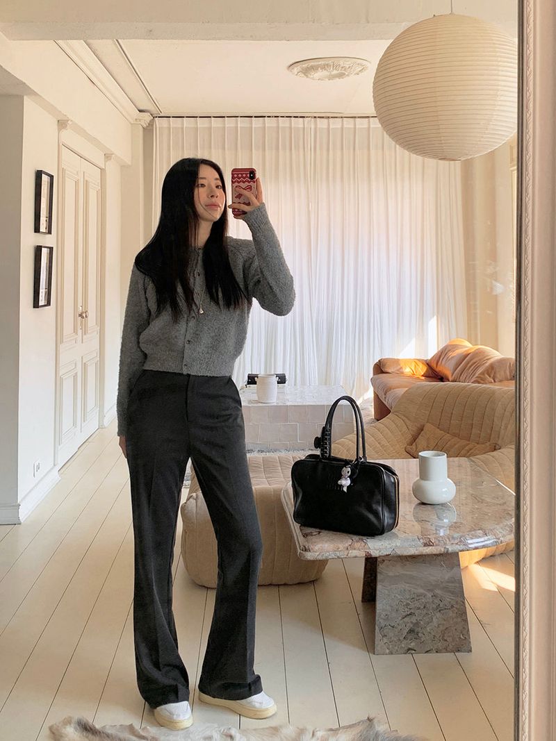 [MADE] [Wool Napping] Winter Warm Long Bootcut Slacks