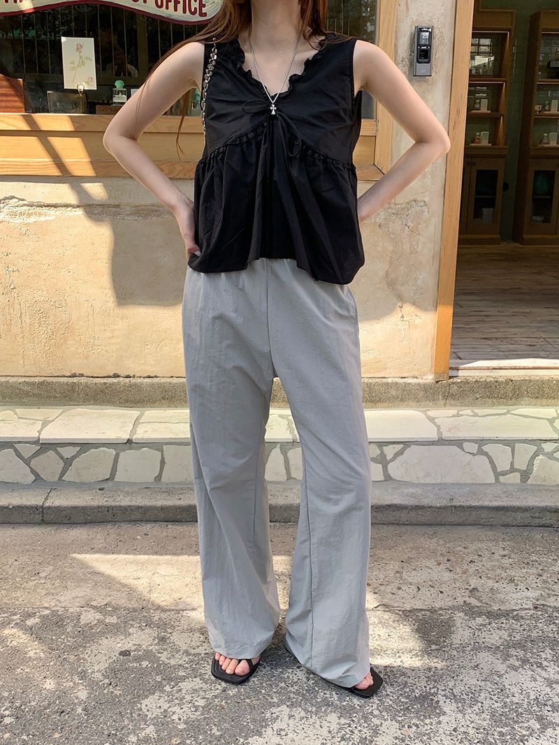 [MADE] Rollton nylon lace track bendable pants