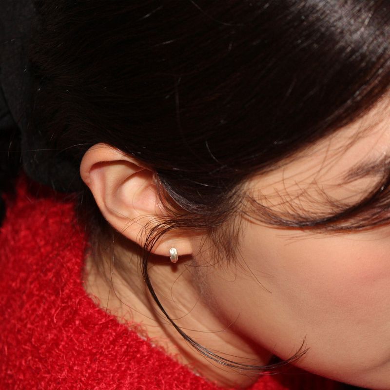Edge hoop earring