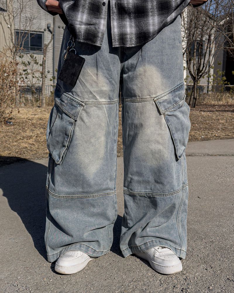 Mader Cut Cargo Denim Pants