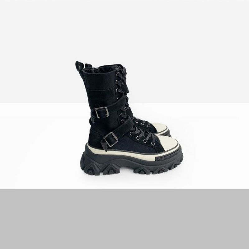 Sola Buckle Suede Middle Boots