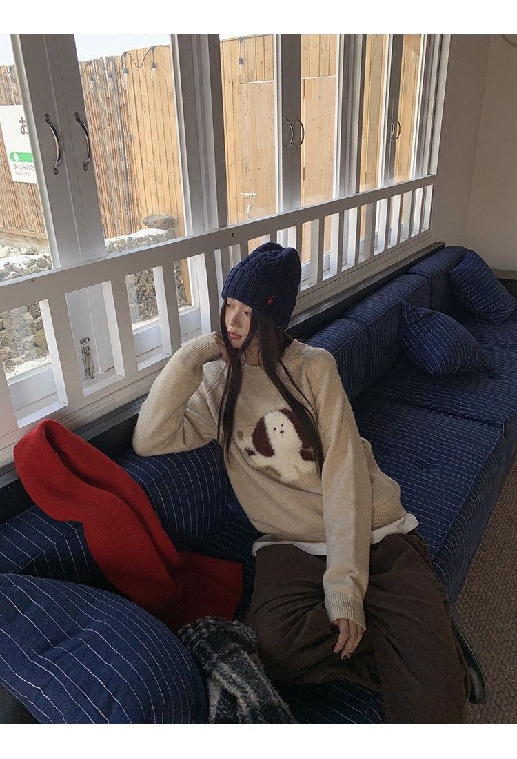 brown flower wool fleece zip-up