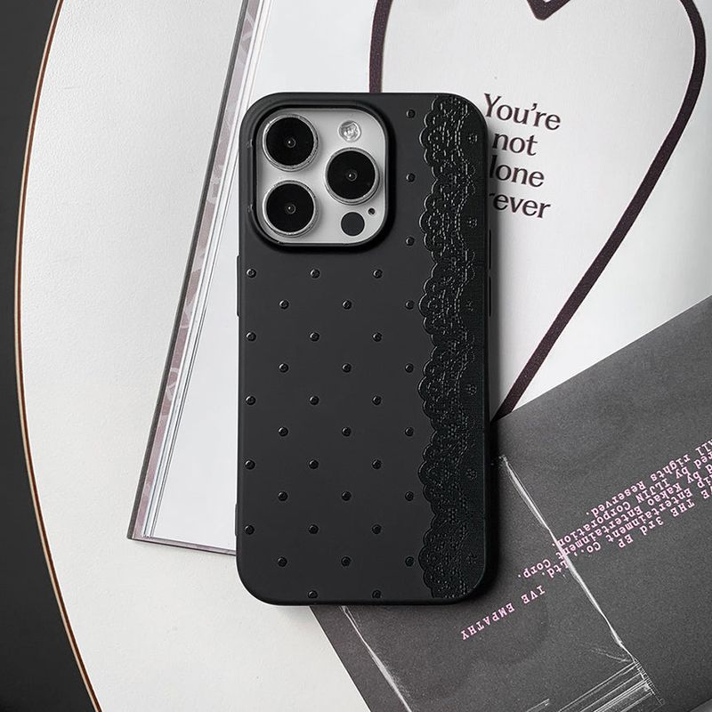 [MADE] black dots lace case