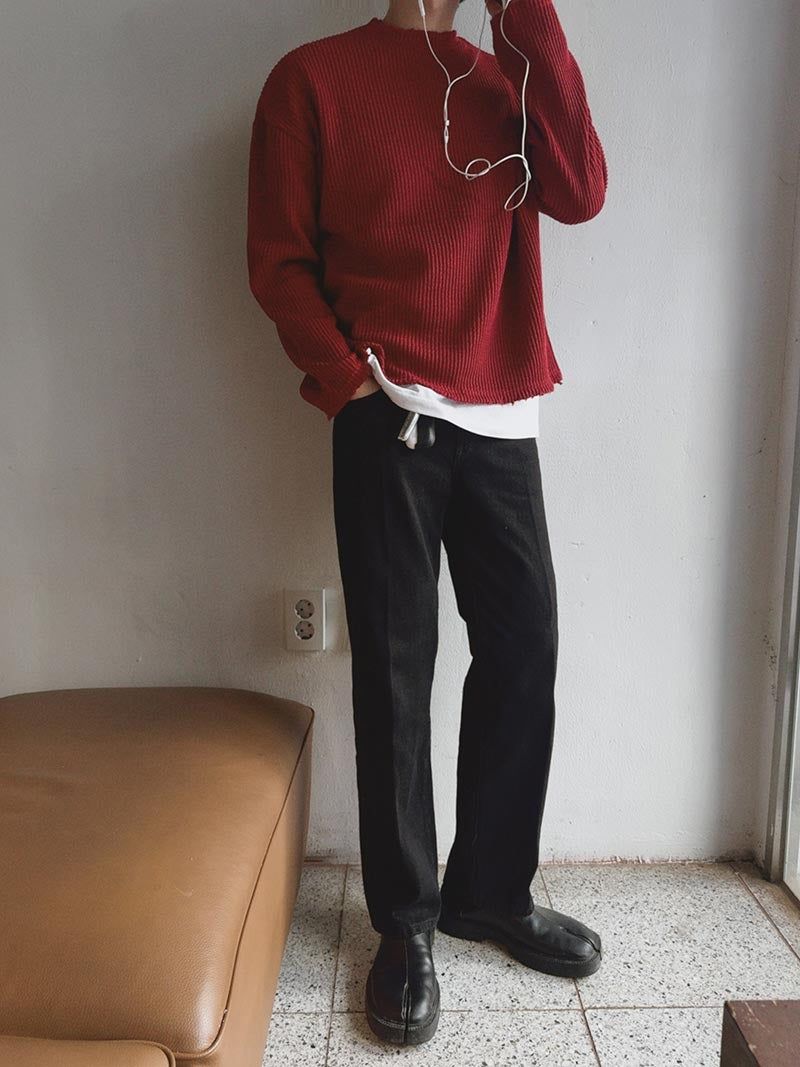 ASCLO（エジュクロ）の「[A-P0328] バックバンドレギュラーデニムパンツ(Black)（パンツ）」