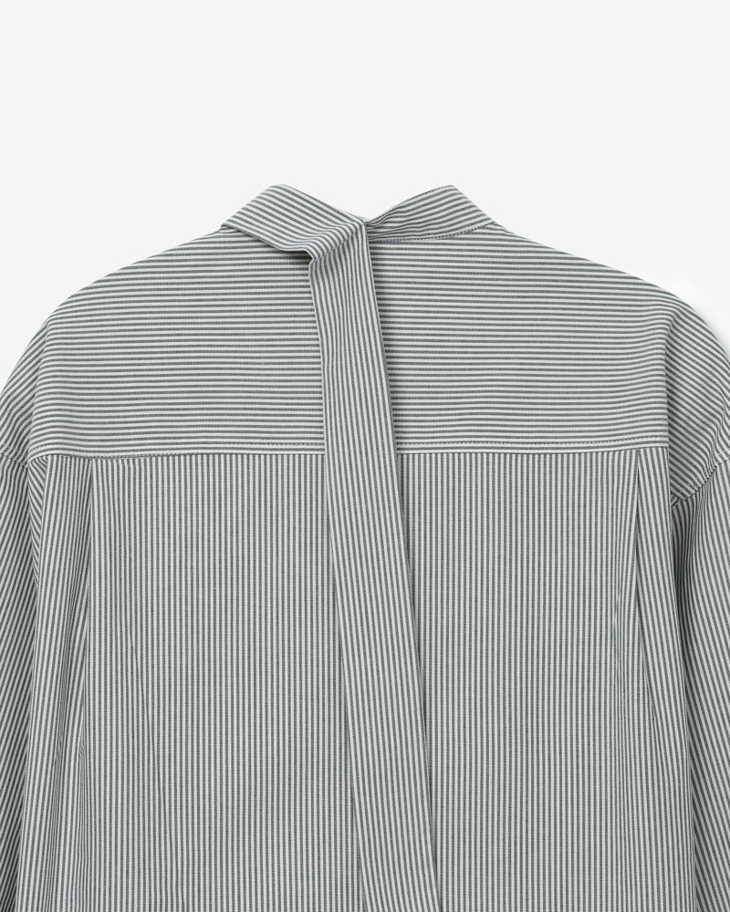 Oxpord drop tie shirts [stripe NAVY]