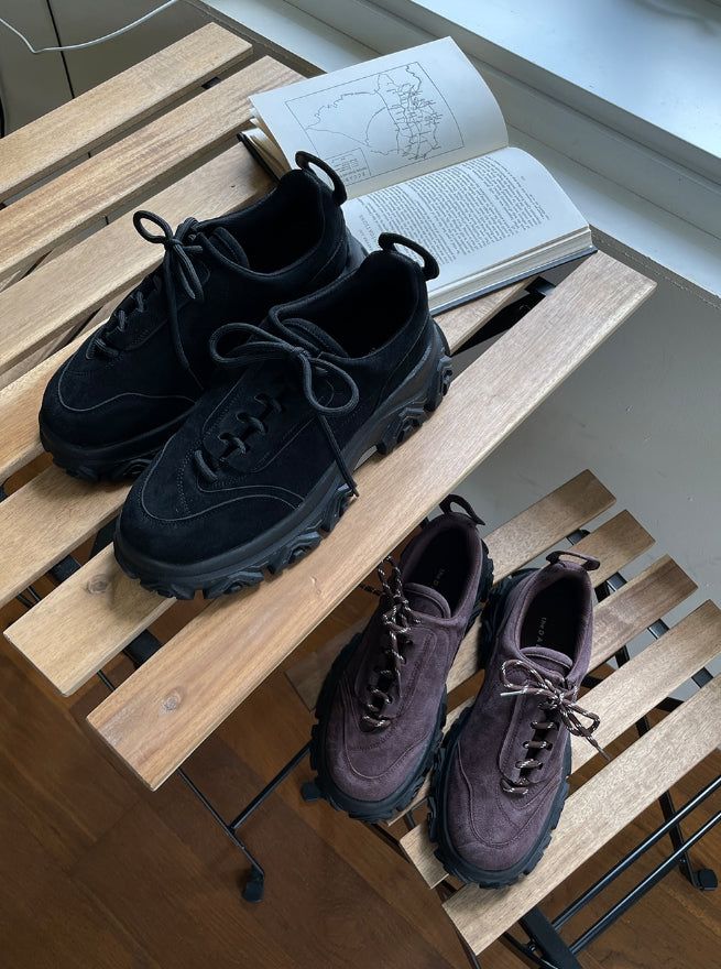 Suede Unbalance Platform Sole Boots