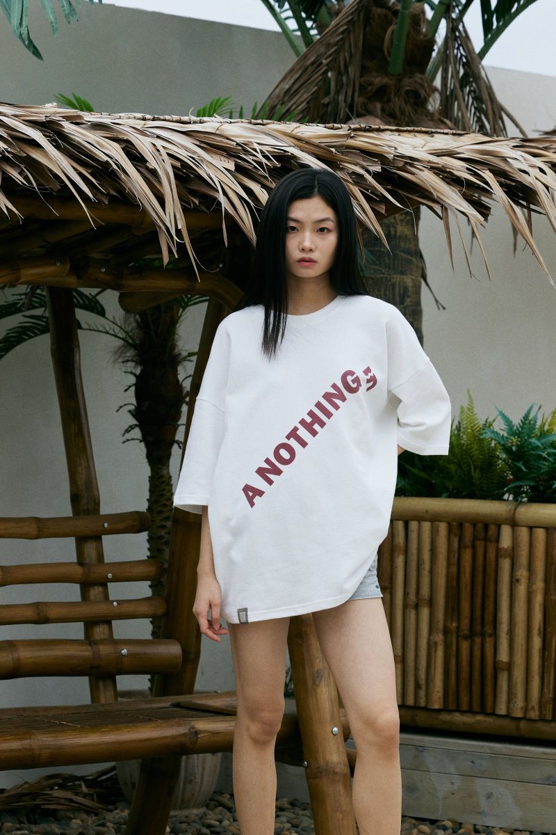 DIAGONAL PIN-KNIT 1/2 BOX TEE (Off-White)