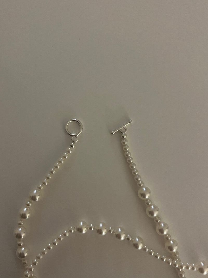 (silver925) Long pearl 2way necklace
