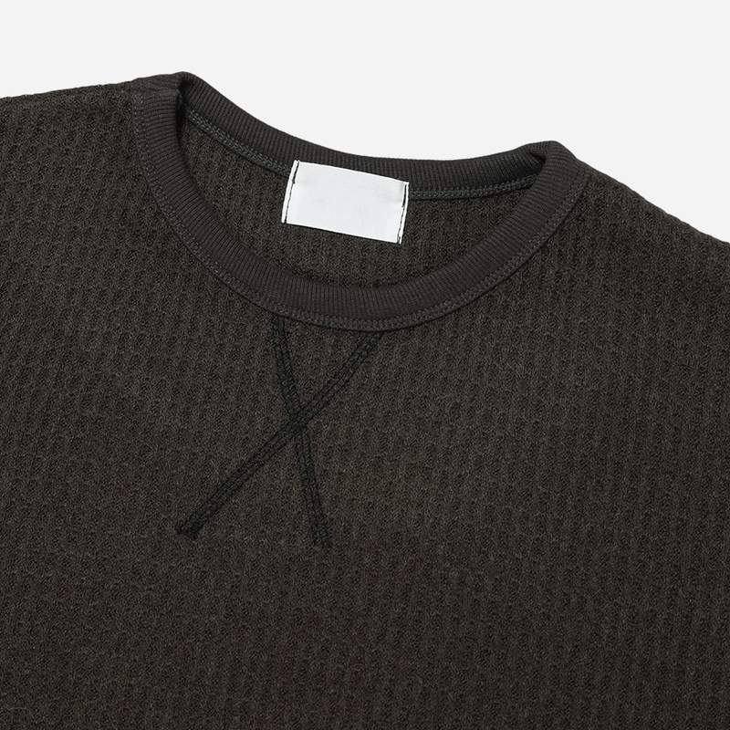 Waffle Crop Long Sleeve Tee