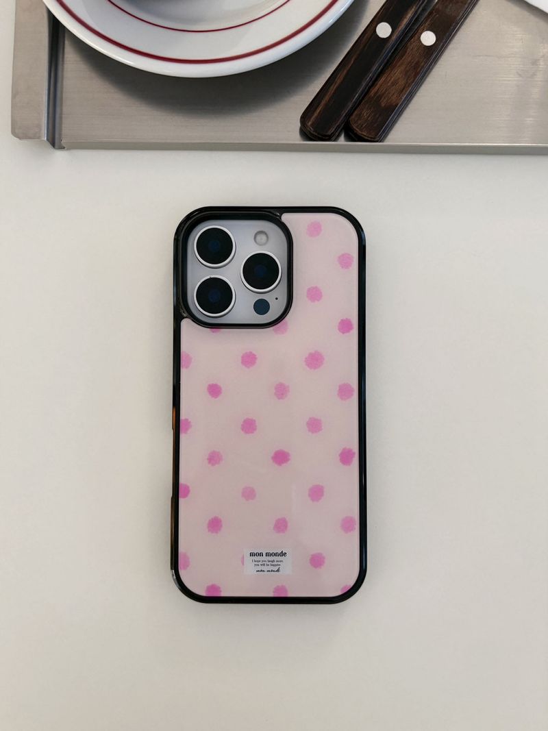 mon monde（モンモンド）の「pink dot phone case（Smartphone Accessories）」