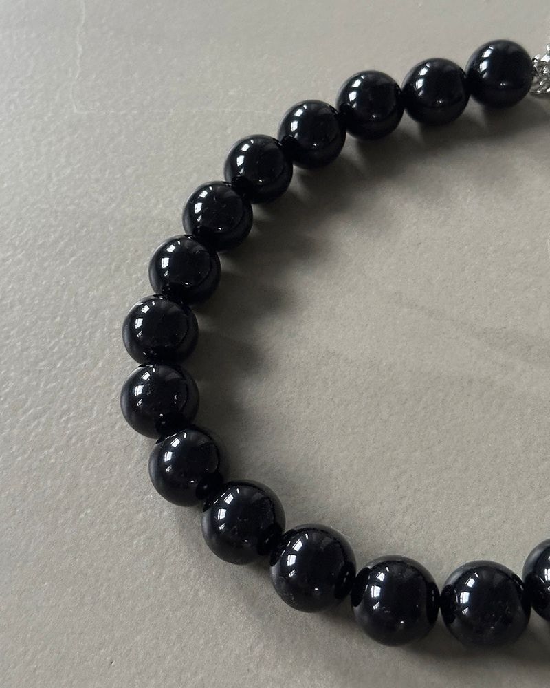 18 mm Black Pearl Ball Necklace