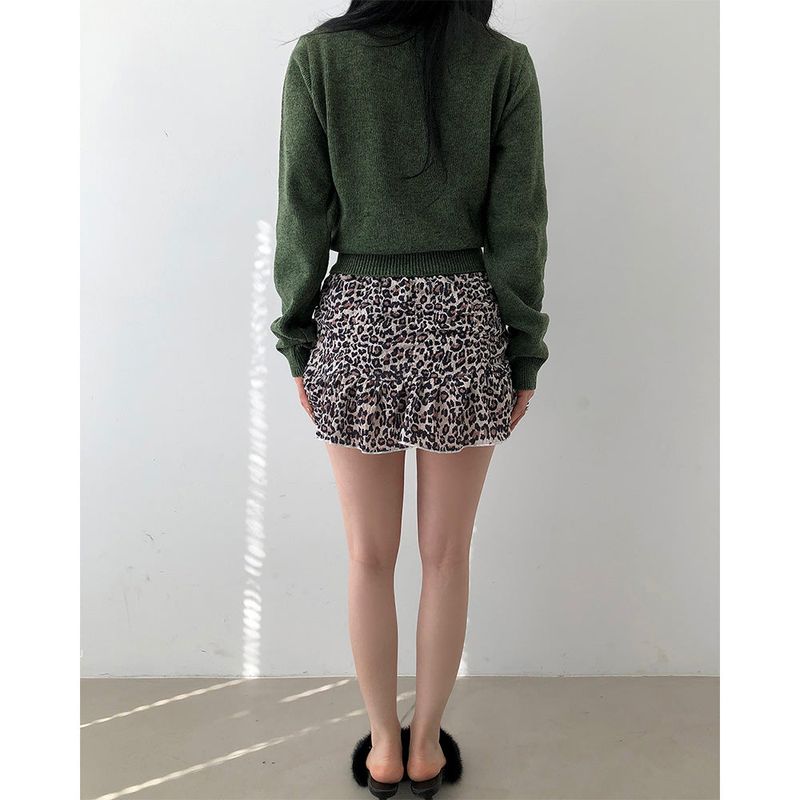 Frill Leopard Skirt