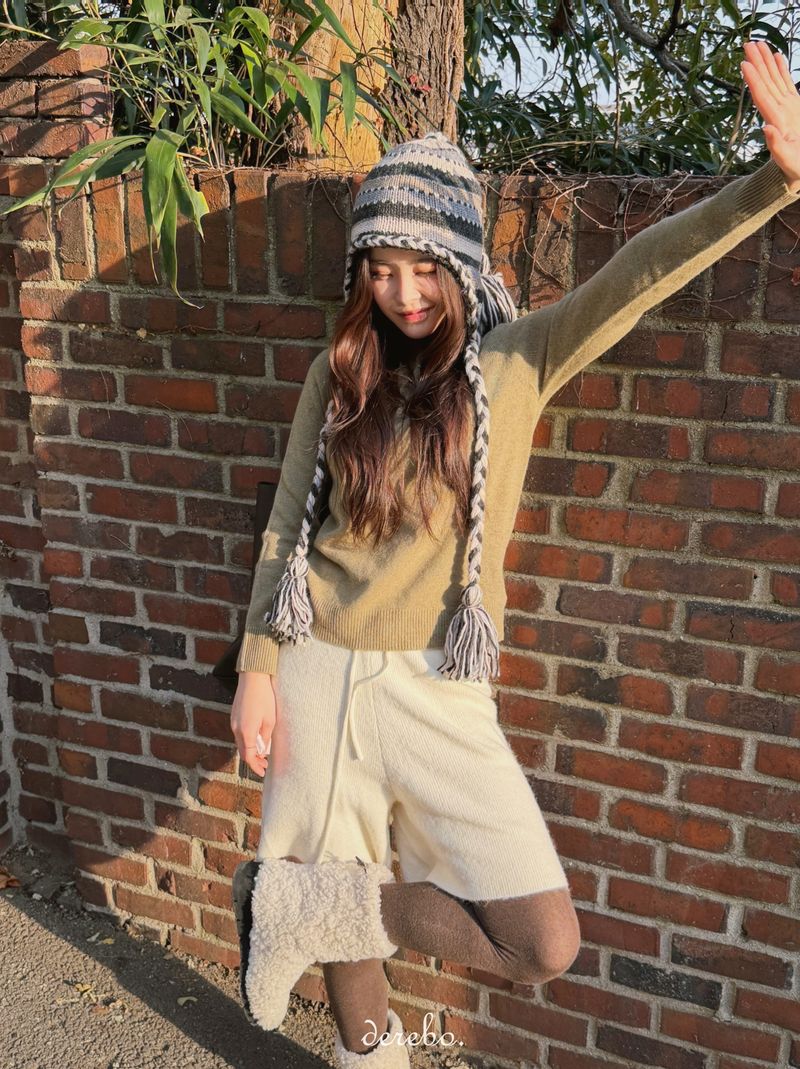handmade stripe knit hat