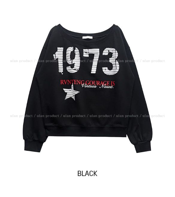 Benki Vintage One-Shoulder Sweatshirt