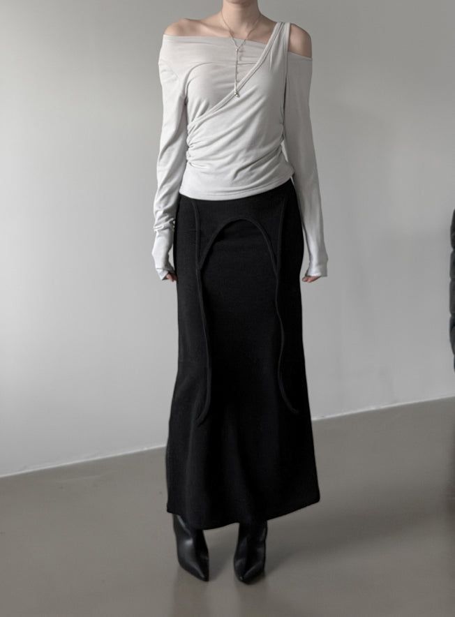 Janet two-way slit long skirt